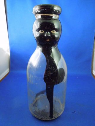 Vintage Highland Diary Glass Milk Bottle Black Americana Baby Head 1 Quart