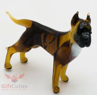 Art Blown Glass Figurine Of The American Staffordshire Bull Terrier Dog