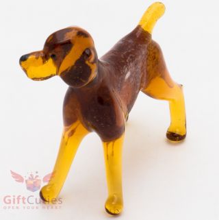 Art Blown Glass Figurine Of The German Shorthaired Pointer Dog