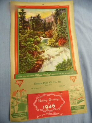 Vintage 1946 Conoco Eastern Penn Oil Co.  York,  Pa Complete Calendar