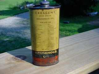 Vintage Very Rare Cresent Lead Top Handy Gun Reel Oiler Oil Tin Can Quaker Man 5