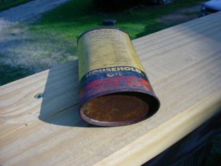 Vintage Very Rare Cresent Lead Top Handy Gun Reel Oiler Oil Tin Can Quaker Man 8