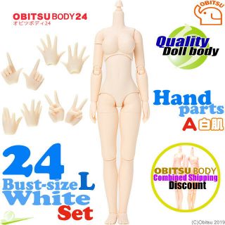 Obitsu 24cm Girl Body White L Size Bust & Hand Part A Set Pure Flection Doll