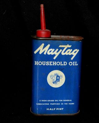 Vintage Maytag Newton,  Iowa Half Pint Household Oil Can Red Spout