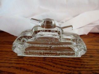 Vintage Early Candy Container Miniature War Tank Victory Glass Jeannette Pa. 5