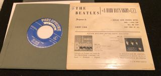 The Beatles 1964 A Hard Day ' s Night 2 Portugal EP w/ Laminated SLEEVE 4
