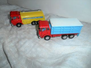 Vintage Marx Fuel Oil Tanker & Box Truck W/ Battery Operated Lights.  1968.