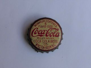 Vintage Winston - Salem Nc North Carolina Coca Cola Cork Bottle Cap Kronkorken
