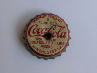 Vintage Winchester Virginia Va Coca Cola Cork Bottle Cap Tappi Chapa Kronkorken
