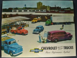 1952 Chevrolet Truck Brochure Pickup Panel Sedan Delivery Stake Coe 52