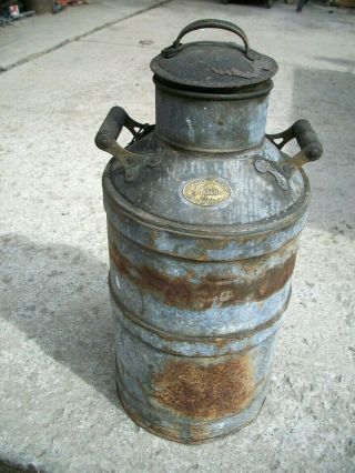 Antique Vintage 23 " - Clarke Can Co.  - Phil.  5 Gallon Metal Oil Jug