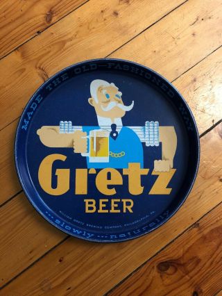 Gretz Beer Serving Tray Philadelphia Pa Brewing 12 Inch