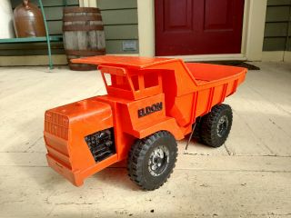 Vintage Eldon Plastic Off Road Dump Truck Orange