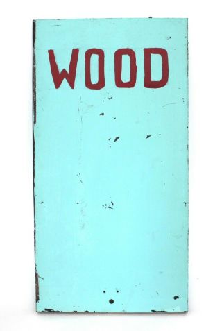 Vintage Hand Painted Wood Board Sign Red Turquoise Blue Handmade Rustic Pile