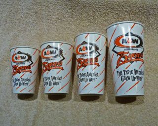 A&W ROOT BEER PAPER CUPS – “75 YEARS” – 4 SIZES 2