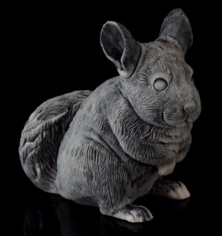 Chinchilla Marble Stone Figurine Pet Animal Sculpture Russian Art Statue 3 "