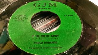 Paula Durante /if He Were Mine Northern Soul Gjm Records/ Vg,  / Thanks