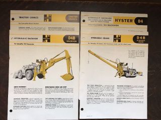 4 Vintage Hyster Spec Sheet Brochures Crane Backhoe Cranes For Caterpillar