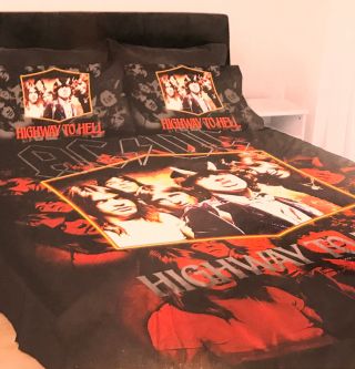 Double Size Bed Doona Cover Acdc Ac Dc Ac - Dc Highway To Hell Band Music Image