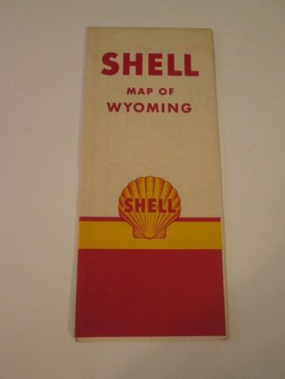 Vintage Shell Wyoming Oil Gas Station Travel Road Map No Date
