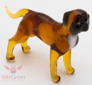 Art Blown Glass Figurine Of The Bullmastiff Dog