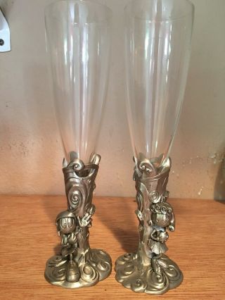 Warner Brothers Pewter Flutes Featuring Marvin Martian And His Girlfriend