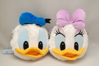 Tokyo Disney Resort Donald Daisy Duck Plush Pass Case 2 Items Card Holder Bag