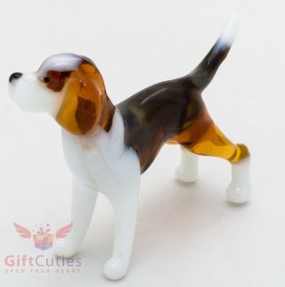 Art Blown Glass Figurine Of The Beagle Dog