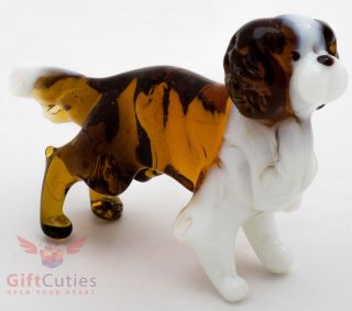 Art Blown Glass Figurine Of The Cavalier King Charles Spaniel Dog