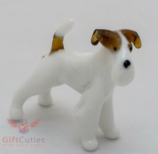 Art Blown Glass Figurine Of The Fox Terrier Dog