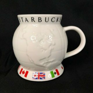 Barista Starbucks Coffee Globe Map Travel Mug W/ World Flags W/o Lid
