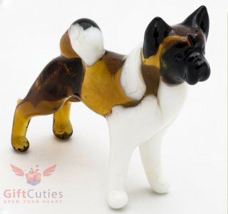 Art Blown Glass Figurine Of The American Akita Dog