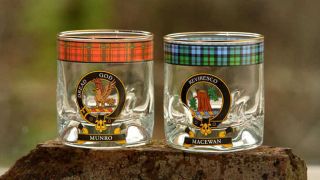 Scottish Clansman Whisky Glass Hand Made In Scotland Clans A - M Available