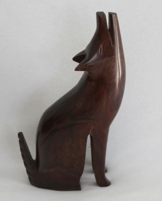 Vtg Ironwood Hand Carved Howling Wolf Coyote Sculpture Hecho En Mexico Western