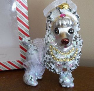 Poodle Puppy Dog Glass Christmas Tree Decoration Ornament Gift