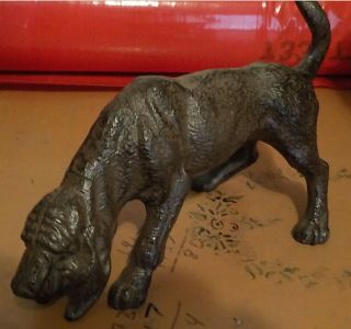 Heavy Cast Iron Bloodhound Dog Figurine