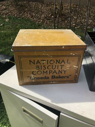 Vintage “national Biscuit Company” Uneeda Bakers Tin Box Can