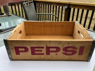 Vintage 1982 Pepsi - Cola Soda Pop Wood Crate