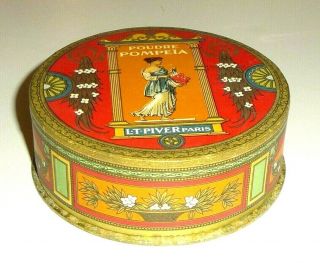 Vintage Poudre POMPEIA LT Piver Paris powder box full,  Rosee,  NOS Art Deco 2