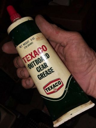 Vintage Texaco Outboard Gear Grease Tube Oil Can Tool Gift Art