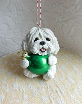 White Havanese Ornament Sculpture Clay By Raquel At Thewrc Or Coton Or Maltese