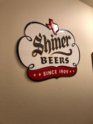 Shiner Beer Sign Tin Tacker Spoetzl Texas Bar Mancave Bock 24”x18”