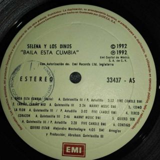 Selena - Baila Esta Cumbia - Guatemala Very Rare Vinyl Lp 12 " 1st Press 92 Promo
