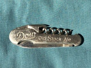 Vintage Dow Old Stock Ale Pocket Knife Bottle Opener Corkscrew
