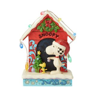 Jim Shore Peanuts Snoopy Christmas Dog House 2019 6002771
