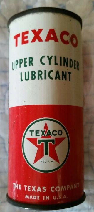 Vintage Texaco 4 Oz.  Upper Cylinder Lubricant Can Full