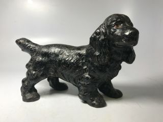 Vintage Cast Iron Cocker Spaniel Dog Statue Figurine