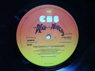 Jeff Wayne The War Of The Worlds Musical Version Of Vinyl UK CBS 1978 2 LP 2
