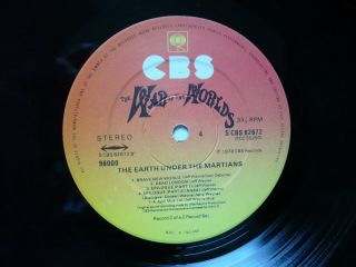 Jeff Wayne The War Of The Worlds Musical Version Of Vinyl UK CBS 1978 2 LP 4