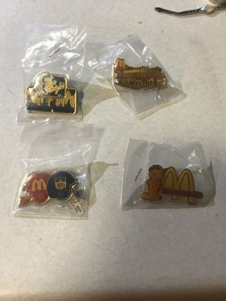 4 Vintage Mcdonalds Lapel Pins
